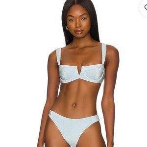 Monday swimwear set powder blue shimmer